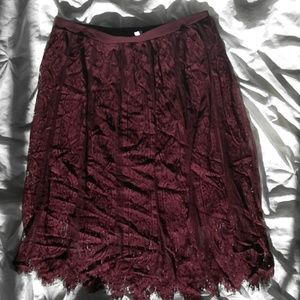 Midi Length Lace Skirt